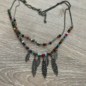 2 Strand Multi Colored Boho Necklace